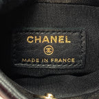 Chanel Coco Mark Quilted Chain Shoulder Bag Black Lambskin Phone Case — view 3