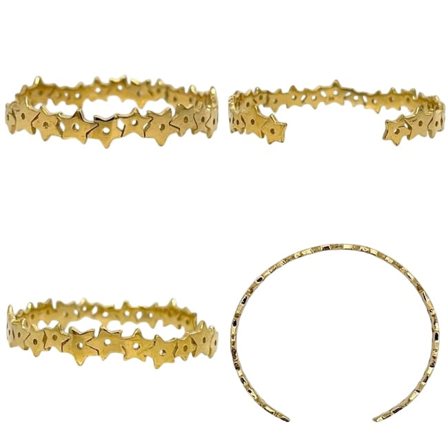 Dior Bangle Gold Golden Bracelet Metal Star