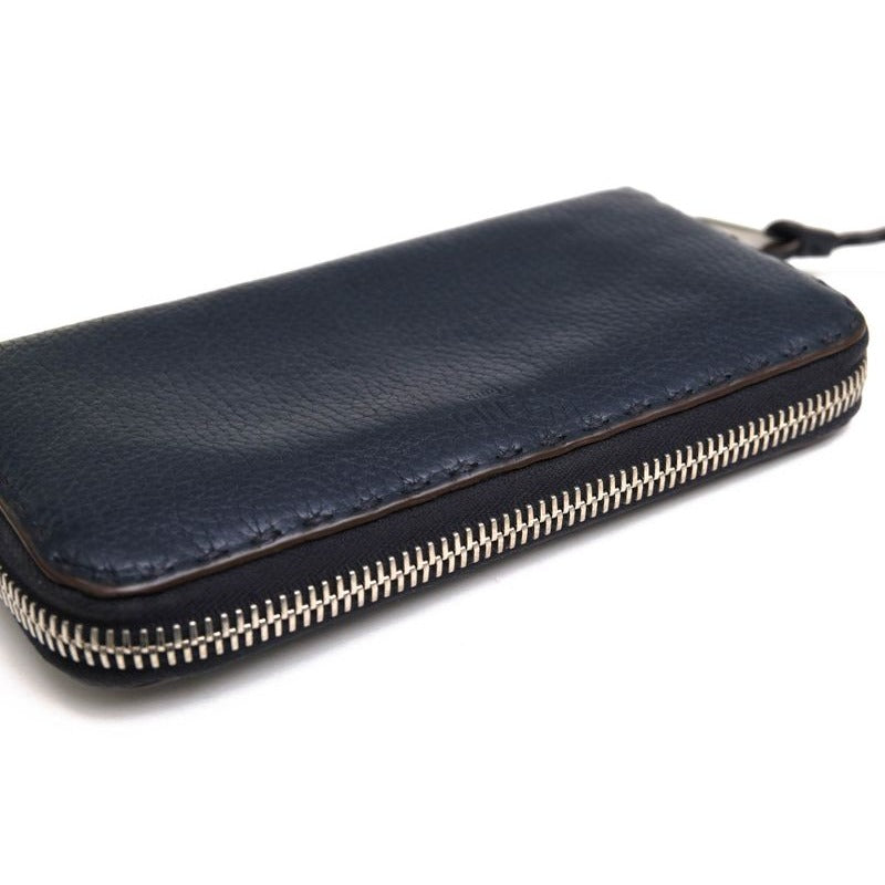Fendi Long Wallet Women Leather Navy Blue 8 M0374 — view 3