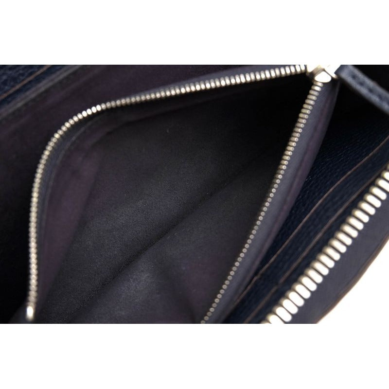 Fendi Long Wallet Women Leather Navy Blue 8 M0374 — view 7