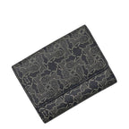 Celine Bifold Hook Wallet Gray Black Saluki Double Leather Simple