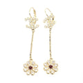 Chanel 18C Rhinestone Flower Earrings Set Gold