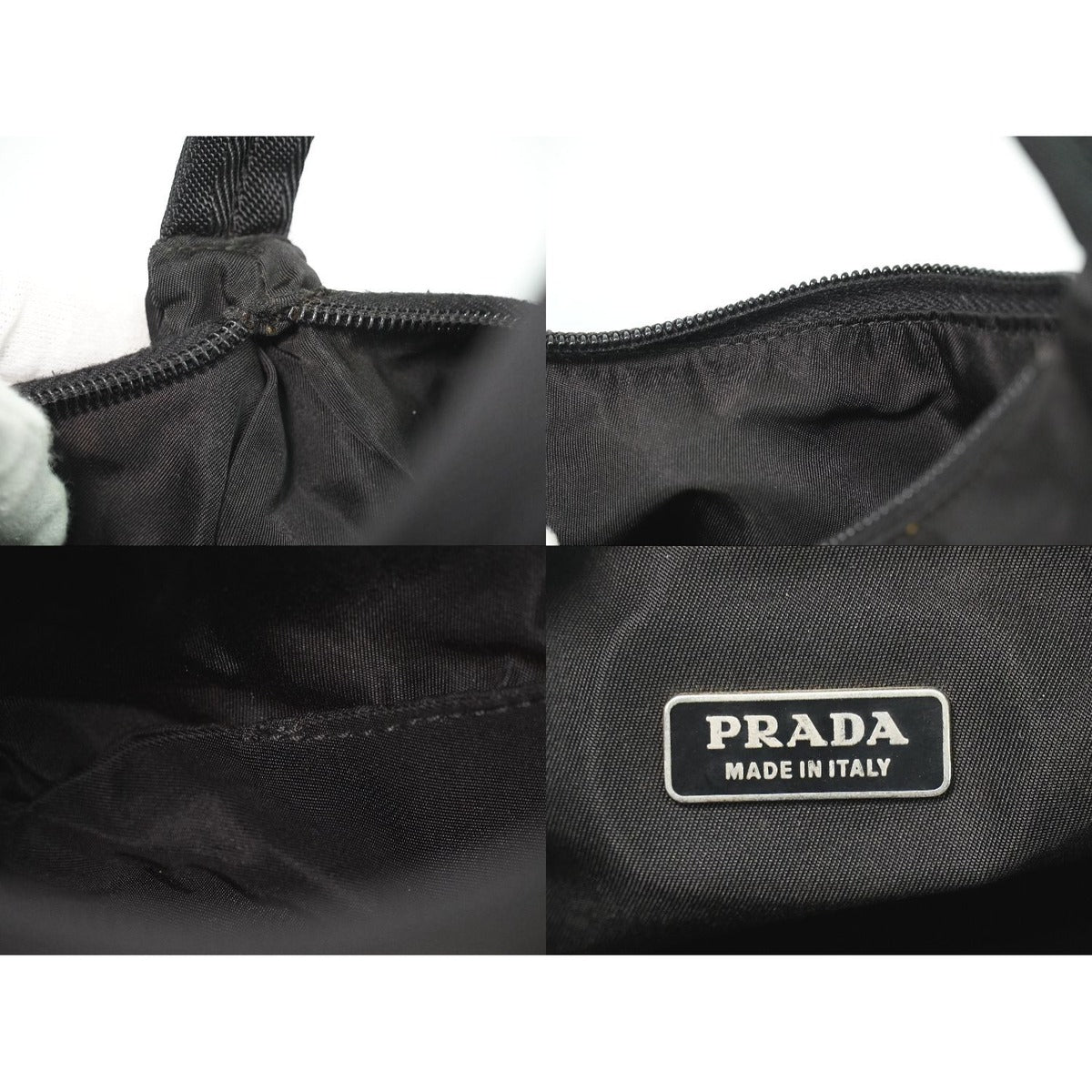 Prada Tessuto Handbag Pouch Nylon Black — view 9