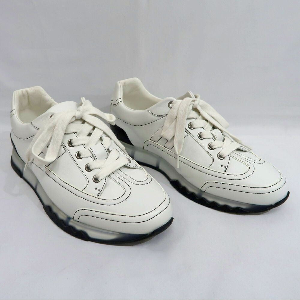 Hermes Trail Sneakers 40 White Leather Shoes — view 3