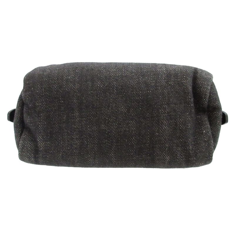 Prada Triangle Plate Denim Black Pouch 0484 — view 3