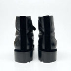 Chanel Boots Short Shoes Leather Velor Black Coco Mark Pearl Lace Up — view 5