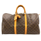 Louis Vuitton Keepall 50 Monogram Leather Brown Light Boston Bag Gold