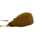 Prada Triangle Logo Hardware Nylon Saffiano Leather 2-Way Chain Semi