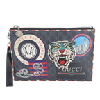 Gucci GG Supreme Night Courier Leather Clutch Pouch Business