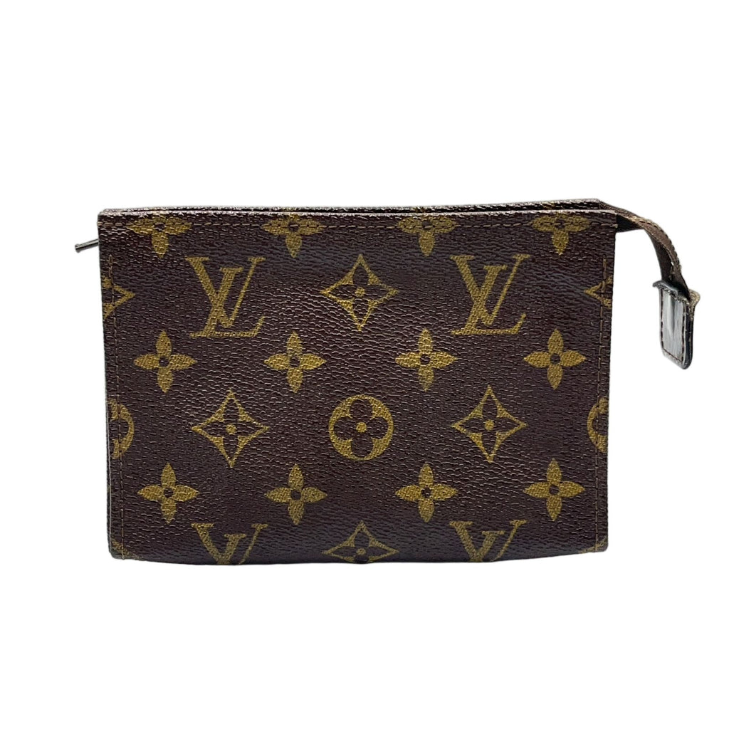 Louis Vuitton Pouch Toilette 15 Monogram Leather Brown Cosmetic Gold