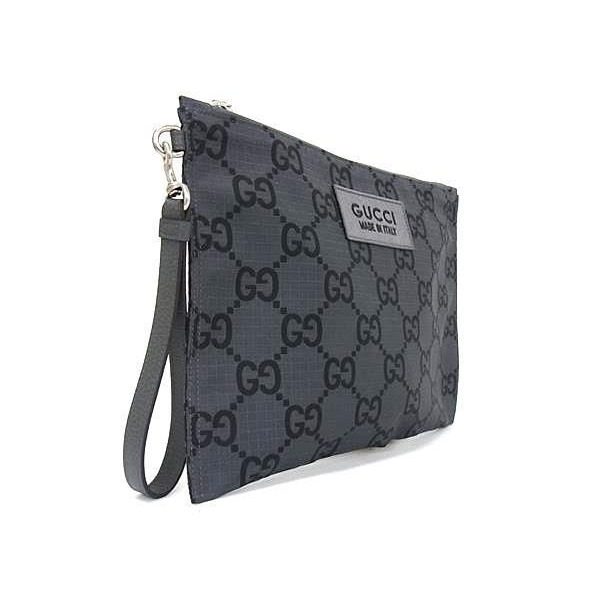 Gucci Clutch Gray Black GG Canvas Second Display — view 2