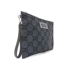 Gucci Clutch Gray Black GG Canvas Second Display — view 2