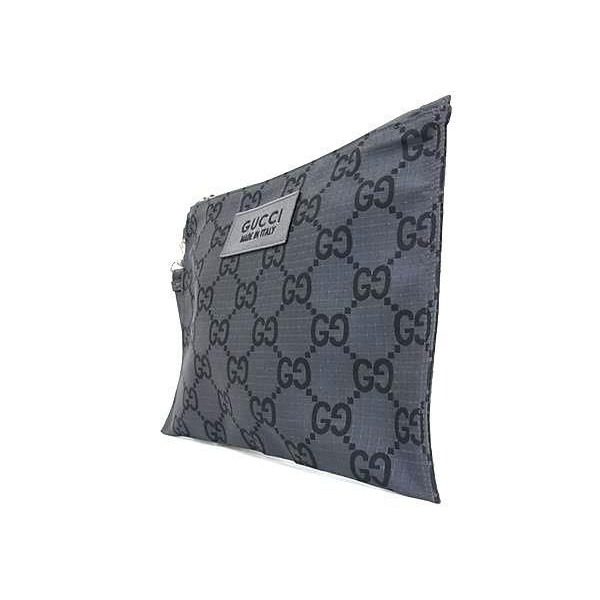 Gucci Clutch Gray Black GG Canvas Second Display — view 3