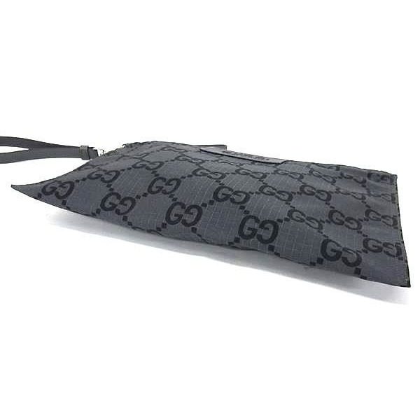 Gucci Clutch Gray Black GG Canvas Second Display — view 6