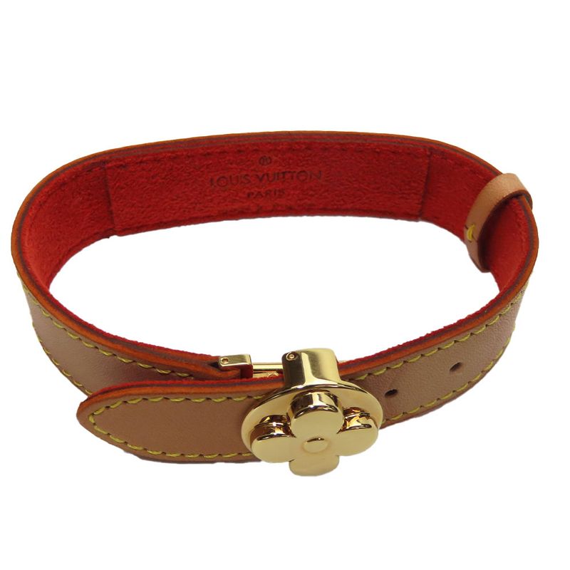 Louis Vuitton Bracelet Good Luck Nubuck Leather Metal Beige — view 3