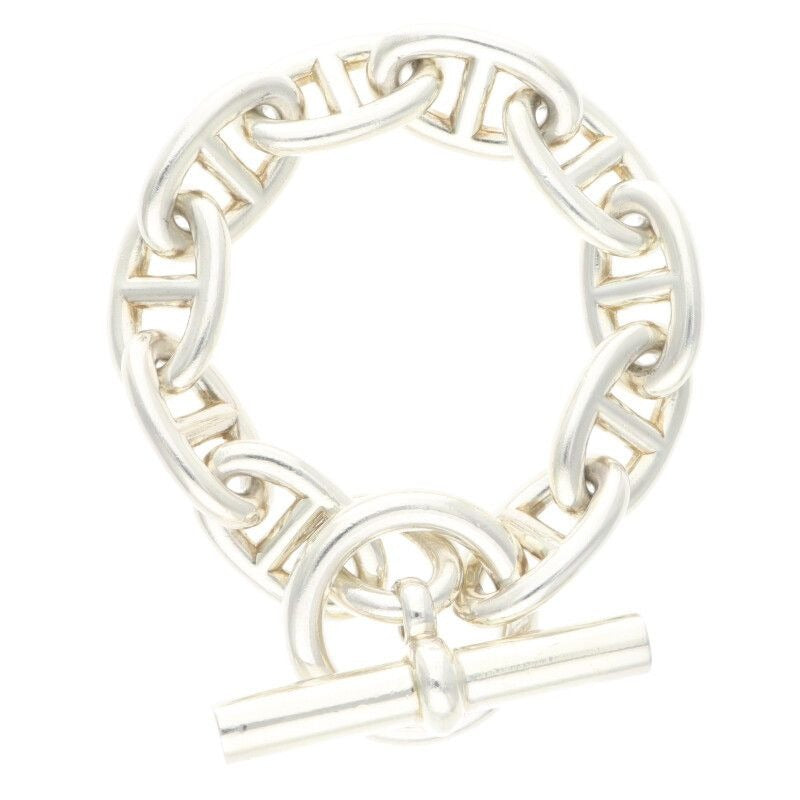 Hermes Chaine Dancre TGM Silver Bracelet 10 Link