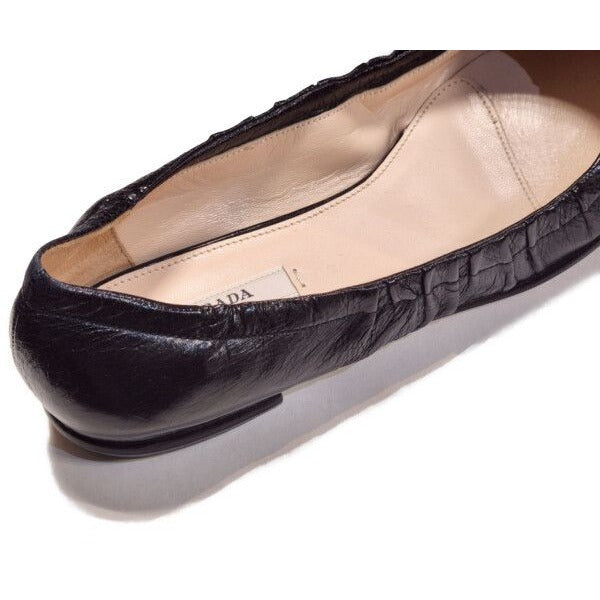 Prada Pointed Toe Ribbon Ballet Shoes — view 4