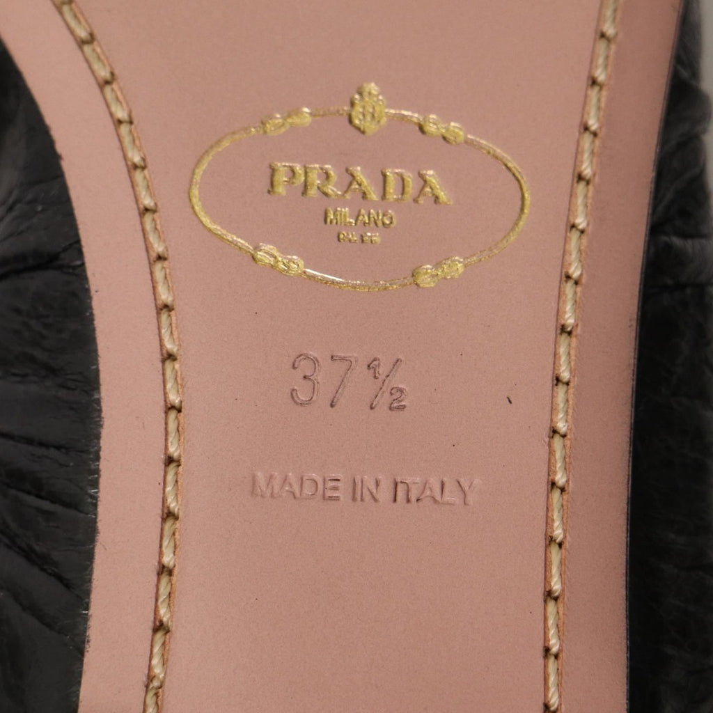 Prada Pointed Toe Ribbon Ballet Shoes — view 9