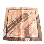 Hermes Carre 45 Gavroche Scarf Clic Clac Silk Brown
