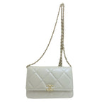 Chanel Chain Shoulder Quilted Gold Bag Lambskin