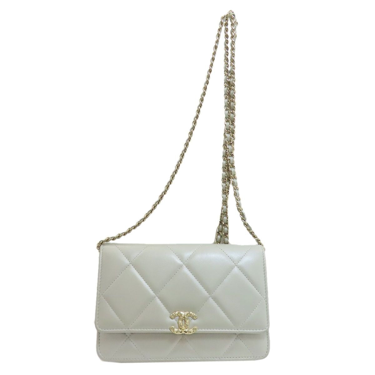 Chanel Chain Shoulder Quilted Gold Bag Lambskin
