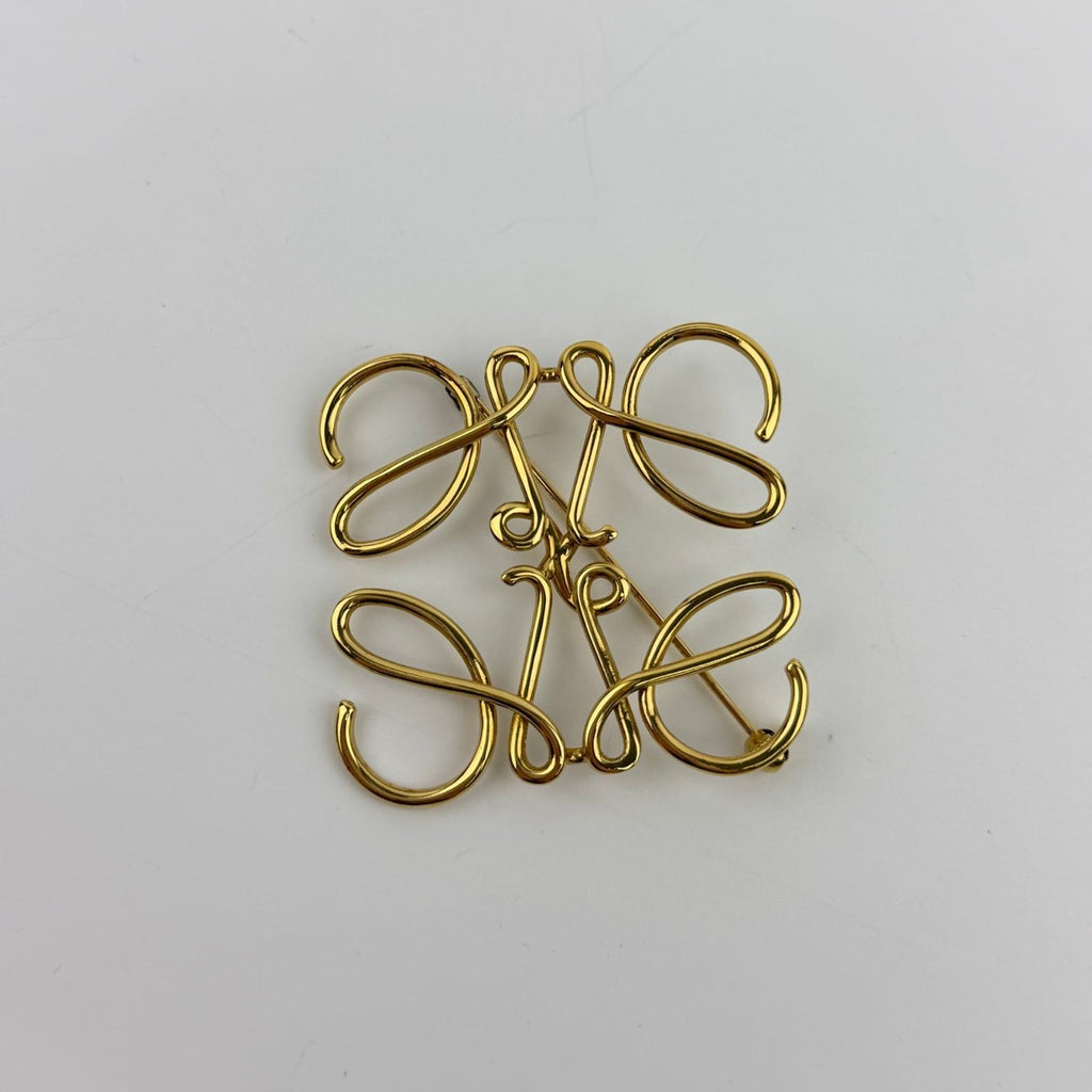 Loewe Anagram Brooch Gold Vintage — view 2