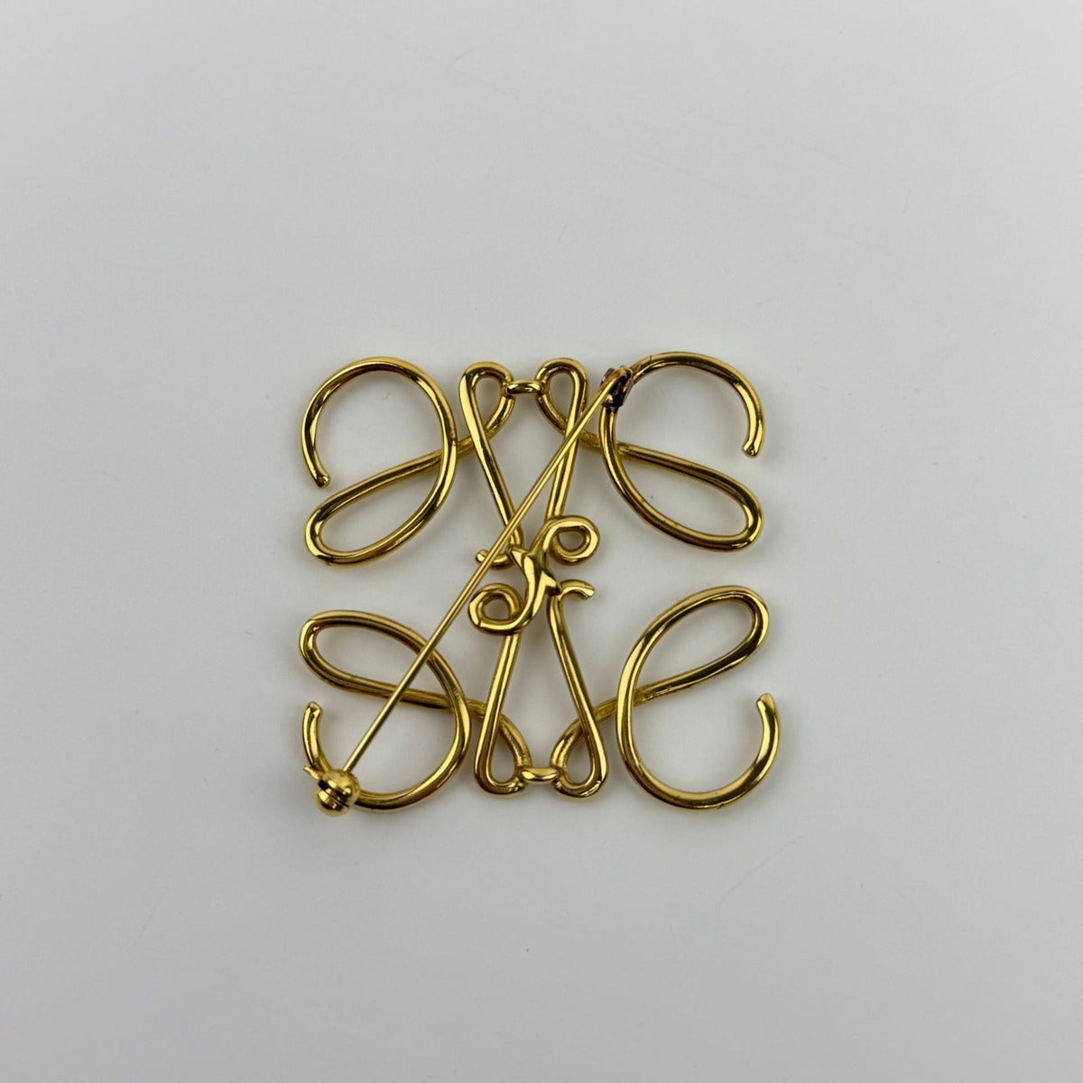 Loewe Anagram Brooch Gold Vintage — view 3