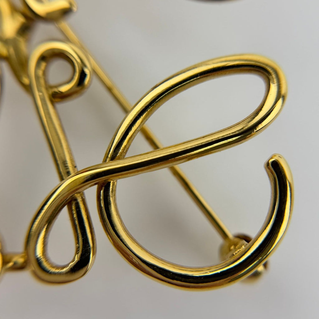 Loewe Anagram Brooch Gold Vintage — view 6
