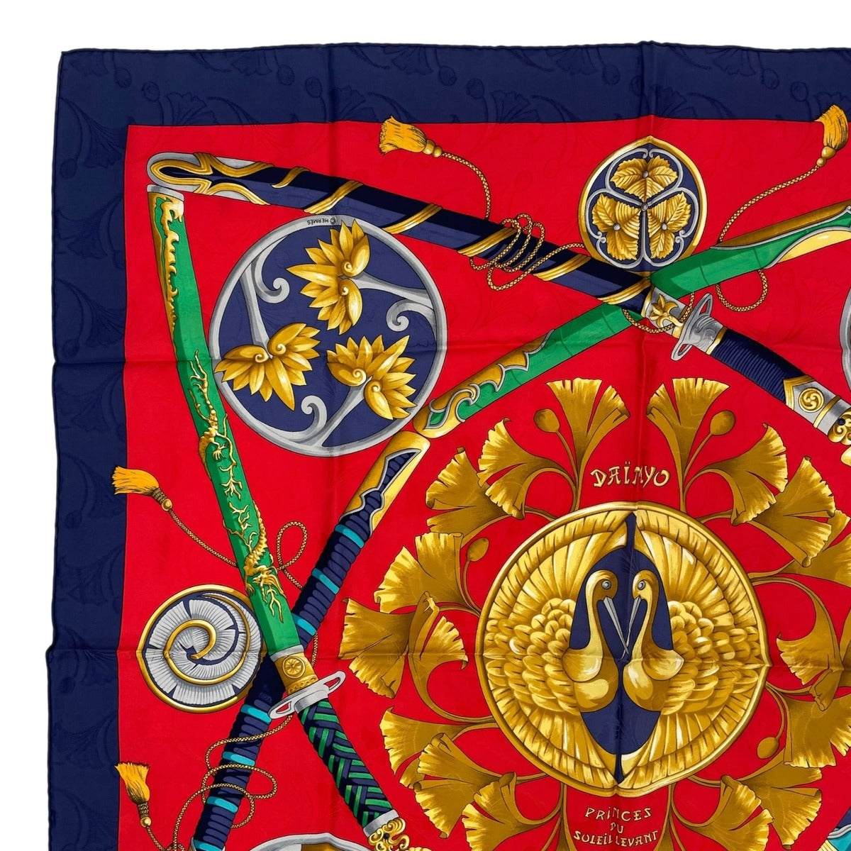 Hermes Scarf Silk Carre 90 Daimyo Princes du Soleil Levant Prince — view 2
