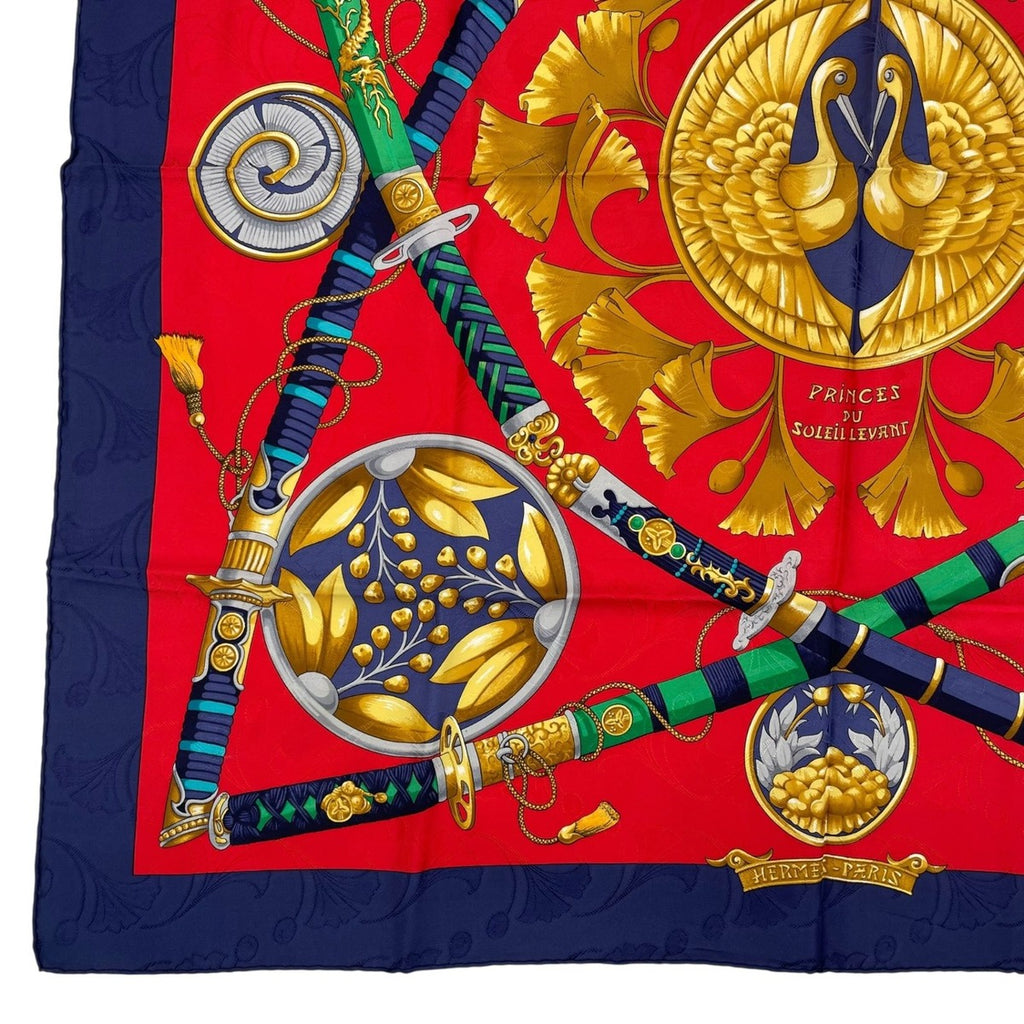 Hermes Scarf Silk Carre 90 Daimyo Princes du Soleil Levant Prince — view 4