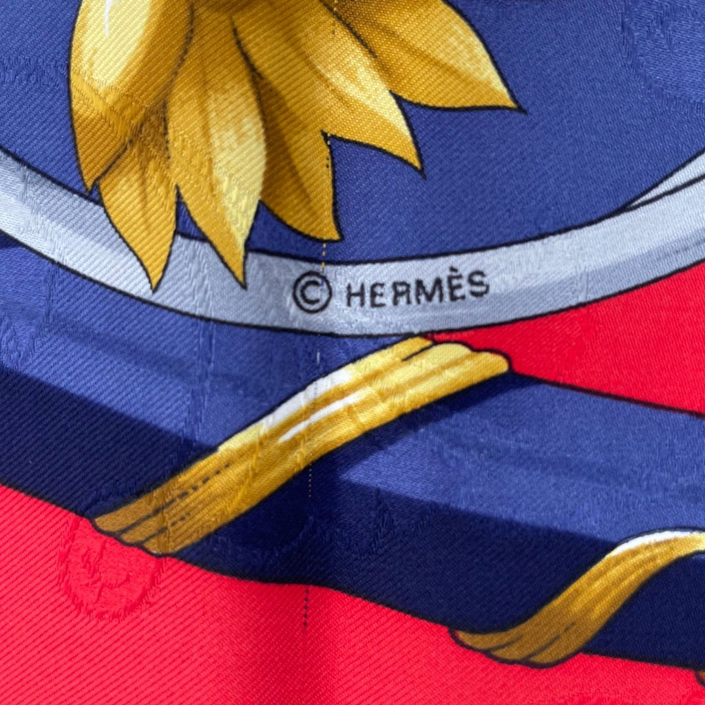 Hermes Scarf Silk Carre 90 Daimyo Princes du Soleil Levant Prince — view 9