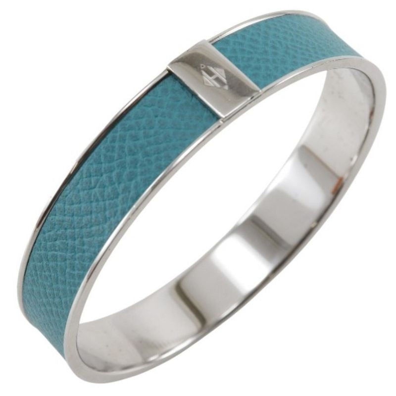 Hermes Kawaii Metal And Vaux Epson Blue Paon Silver 27.3 g Bangle — view 2