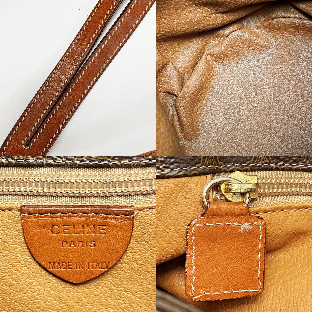 Celine Macadam Pattern T06 Brown Backpack Vintage Leather — view 7