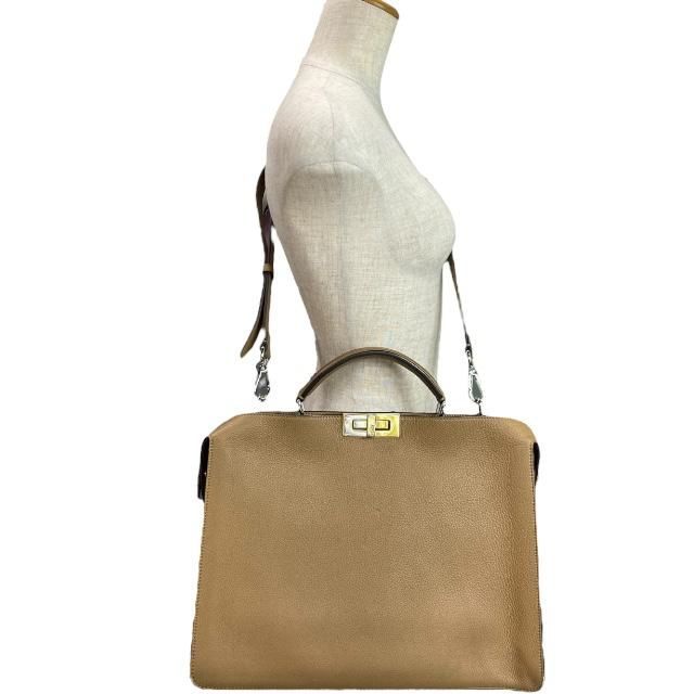 Fendi 7 Va529 Peekaboo Iseeu Medium Handbag 2-Way Tote Bag Calf Leather Brown — view 8