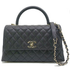Chanel Large Top Handle Flap Bag Grain Calfskin BK