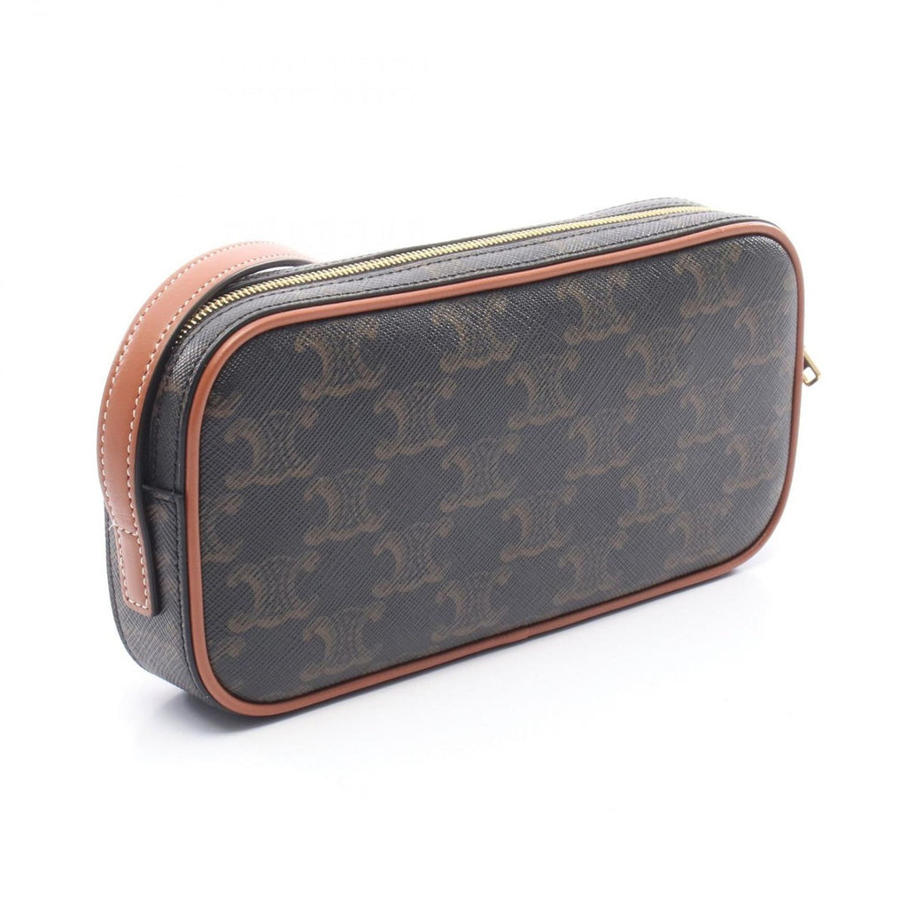 Celine Shoulder Bag Triomphe Mini Black Multi Canvas Brown Multi-color — view 2