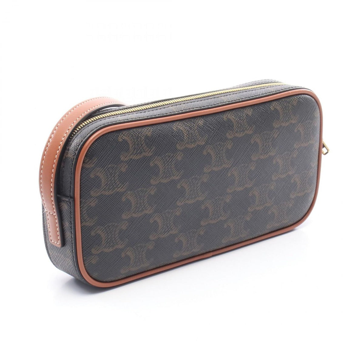 Celine Shoulder Bag Triomphe Mini Black Multi Canvas Brown Multi-color — view 2