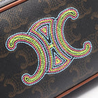 Celine Shoulder Bag Triomphe Mini Black Multi Canvas Brown Multi-color — view 5