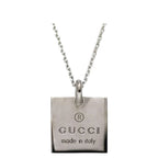 Gucci Square Logo Plate Necklace Silver — view 2