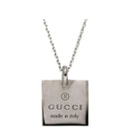 Gucci Square Logo Plate Necklace Silver