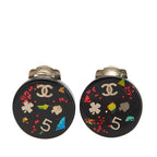 Chanel Coco Mark Mademoiselle Clover 5 Round Black Multicolor Plastic Plated — view 2