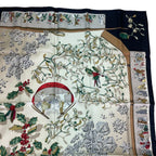 Hermes Scarf Silk Carre 90 Neige D'antan Last Year's Snow Black — view 3
