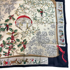 Hermes Scarf Silk Carre 90 Neige D'antan Last Year's Snow Black — view 5