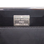 Louis Vuitton Plastic Leather Black Silver Hardware Handbag 0745 — view 8