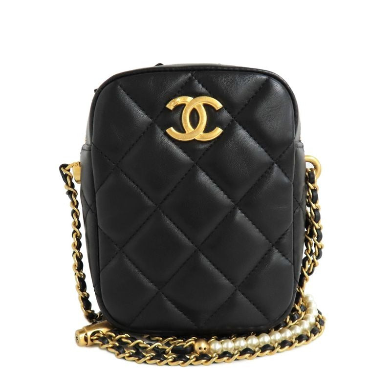 Chanel Mini Camera Case As2857 Faux Pearl Chain Shoulder Bag Lambskin
