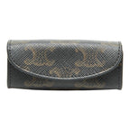 Celine Triomphe Lip Case Black Brown Leather