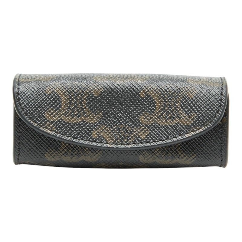 Celine Triomphe Lip Case Black Brown Leather