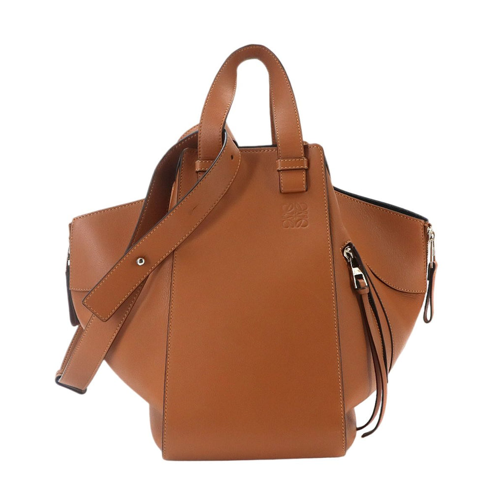 Loewe Hammock 2-Way Bag Leather Brown Silver Medium