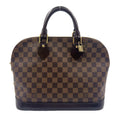 Louis Vuitton Alma PM Damier Ebene Leather Brown Handbag Gold