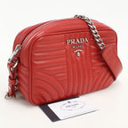 Prada Chain Diagram Shoulder Bag Leather